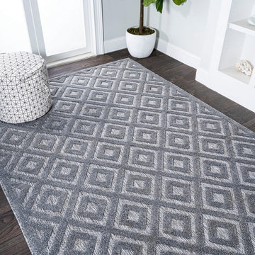 Portmany Neutral Diamond Trellis Indoor/outdoor Area Rug